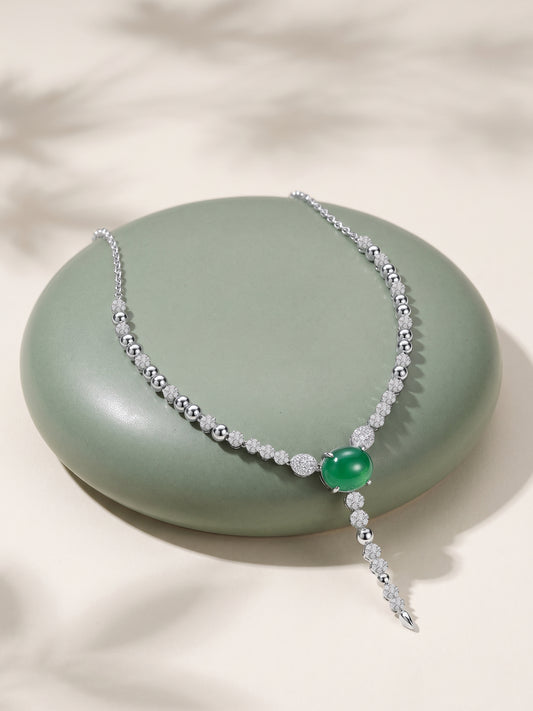 Silver Asterella Lariat Necklace