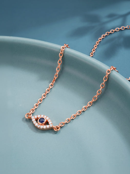 Rose Gold Guardian Evil Eye Necklace