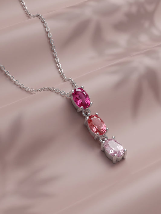 Silver Vibrant Drops Necklace