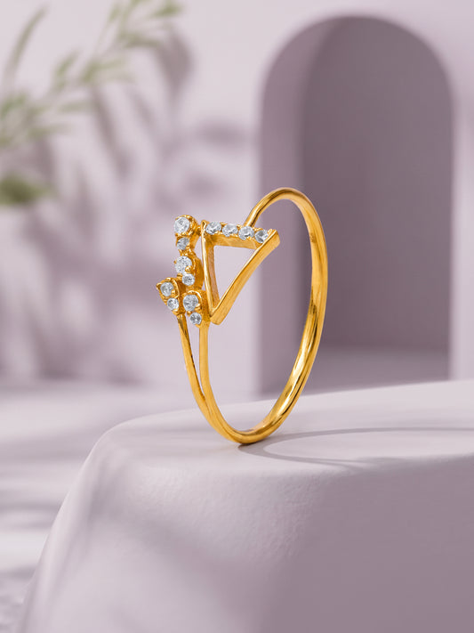 Golden Inspired Triangle Ring (Size 12)