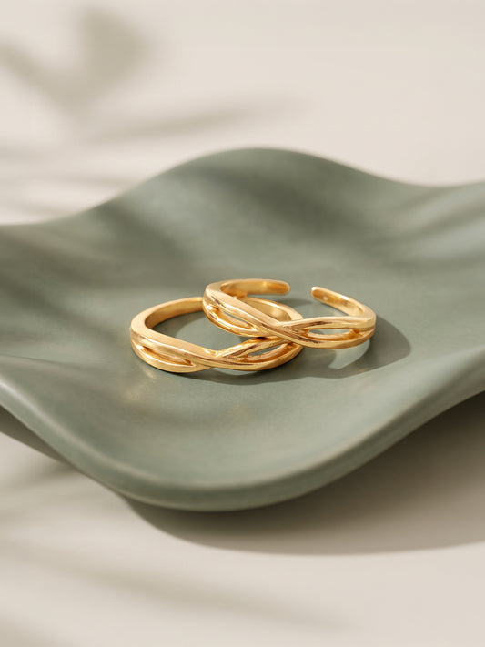 Golden Aureate Horizon Toe Rings