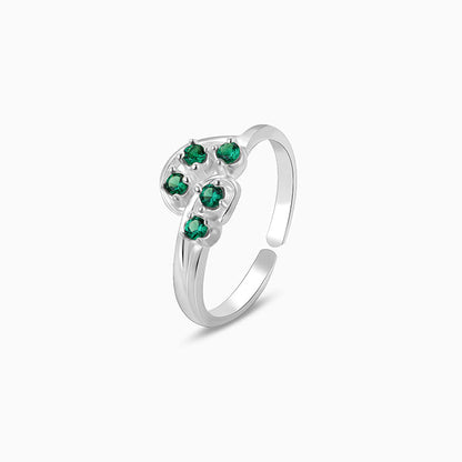 Silver Jade Elegance Toe Rings