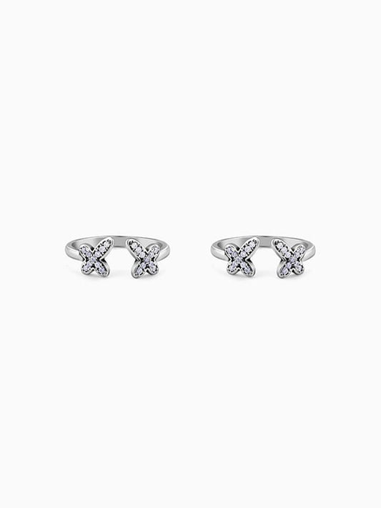 Oxidised Silver Titli Toe Rings