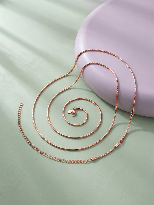 Rose Gold Venetian Box Waist Chain