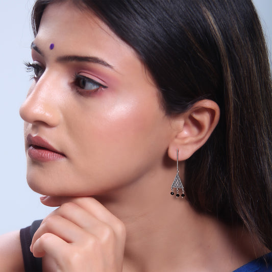 Oxidised Silver Malhar Danglers