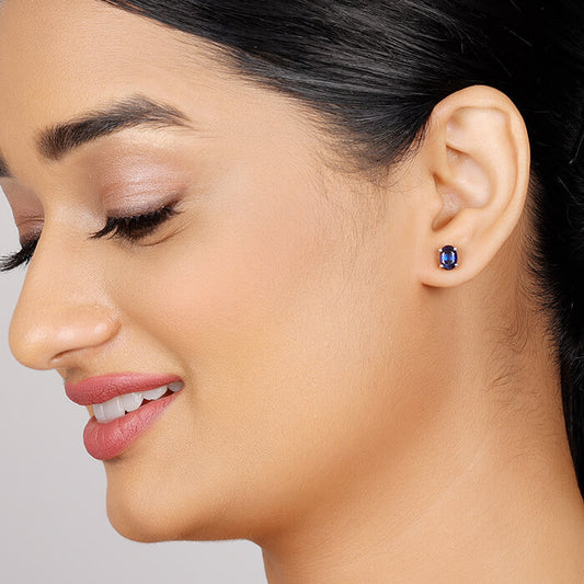 Silver Blue Alley Stud Earrings
