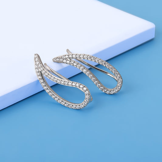 Silver Soft Petal Earrings