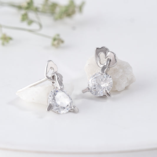 Silver Charming Tear Drop Earrings