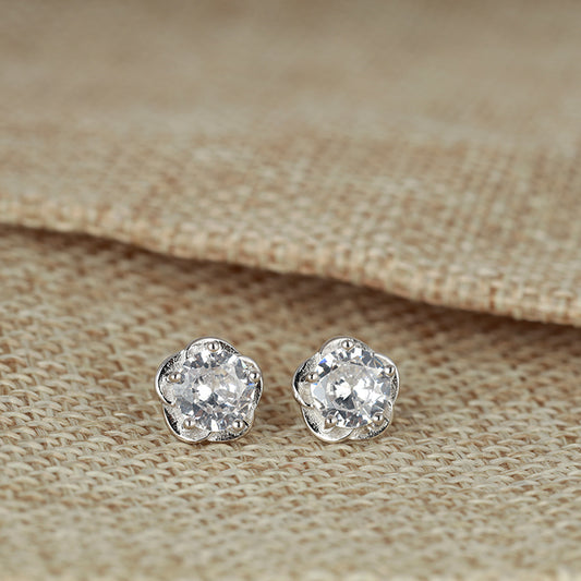 Silver Floral Magic Studs