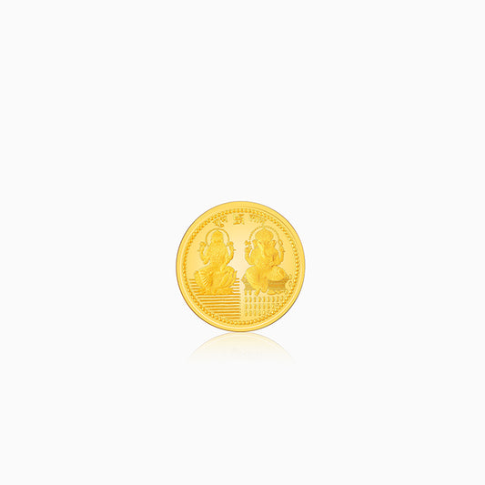 24K Gold Goddess Lakshmi and Lord Ganesha Coin - 1g