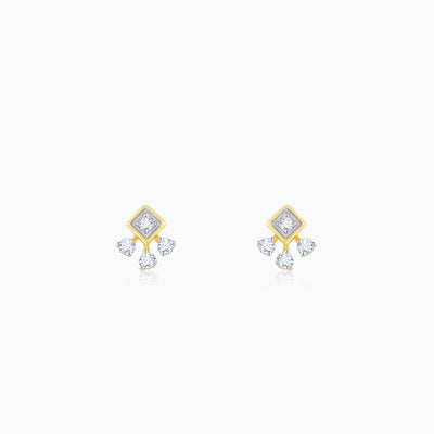Gold Exquisite Trio Lab Grown Diamond Stud Earrings