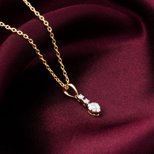 Gold Brilliant Teardrop Diamond Pendant