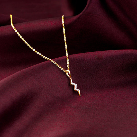 Gold Thunderbolt Diamond Pendant