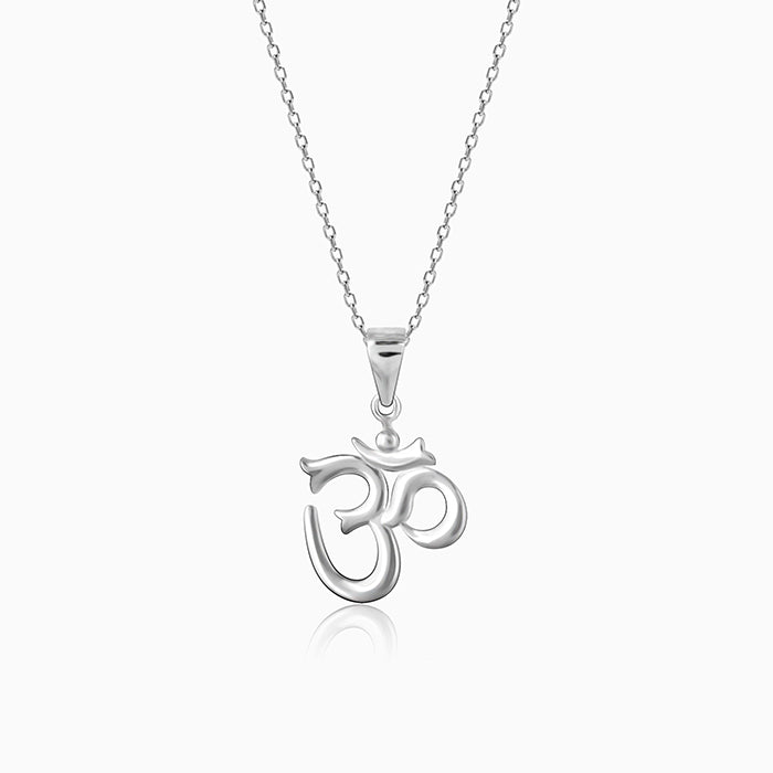 Silver Om Pendant with Link Chain – GIVA