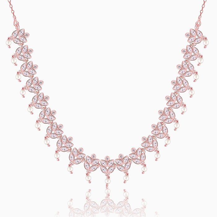 IN STOCK Dark Rose Glimmer Gold Oakland Necklace - TOVA main image 0