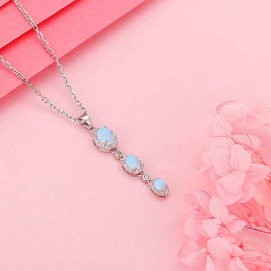 Silver Heavenly Harmony Moonstone Necklace