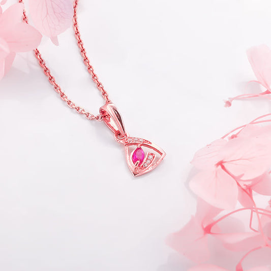 Rose Gold Gem Of Hope Pendant With Link Chain