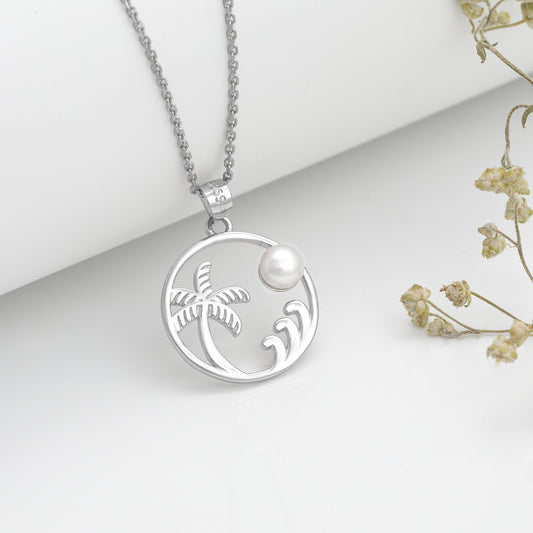 Silver Pearly Beach Pendant