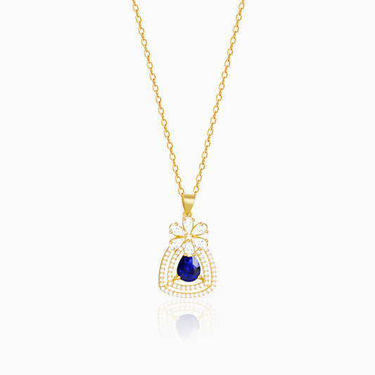 Golden Forever In Blue Pendant With Link Chain