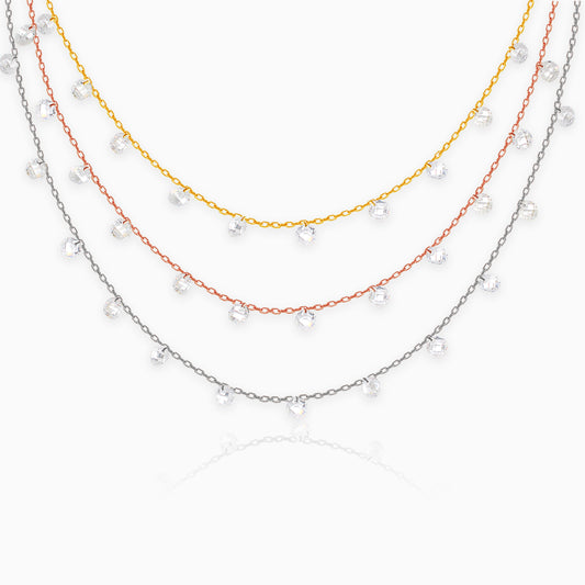 Multi-Tone Triple Layered Queens Necklace