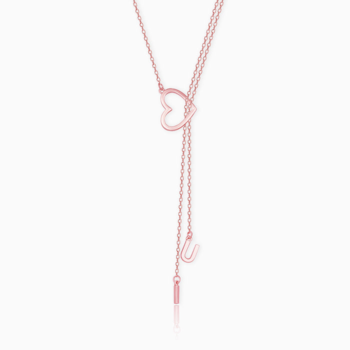 Buy Rose Gold U&I Heart Necklace at Best Price – GIVA
