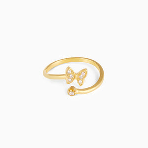 Golden Butterfly Bow Ring