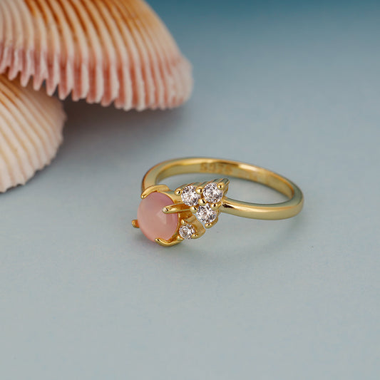 Golden Pink Quartz Ring