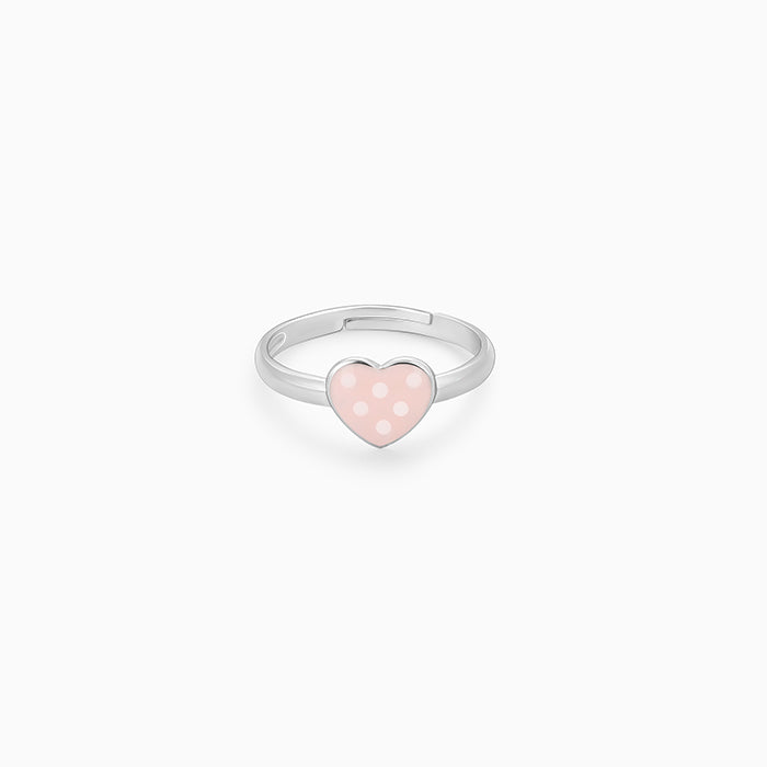Silver Baby Pink Love Kids Ring – GIVA