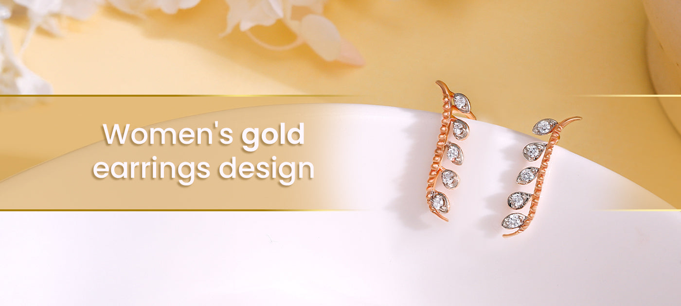 Women's gold earrings design