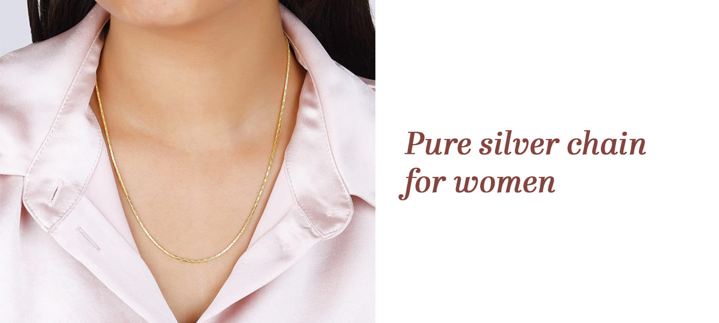 Pure silver chain for women