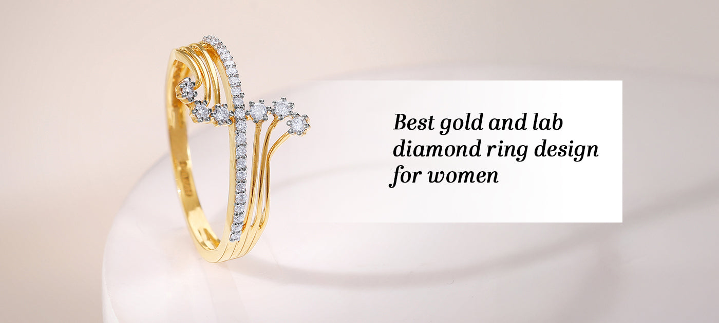 Best gold and lab diamond  ring design for women