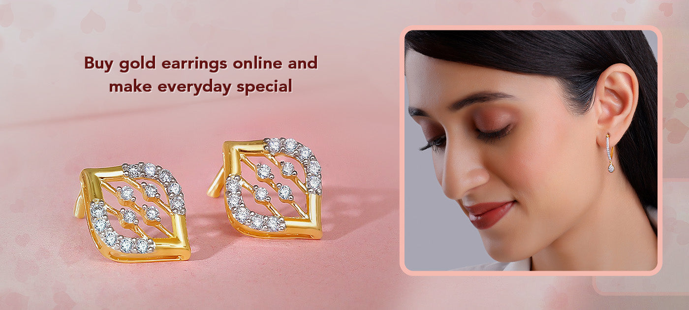 Buy gold earrings online and make everyday special