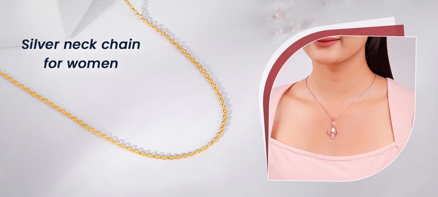Silver neck chain for women