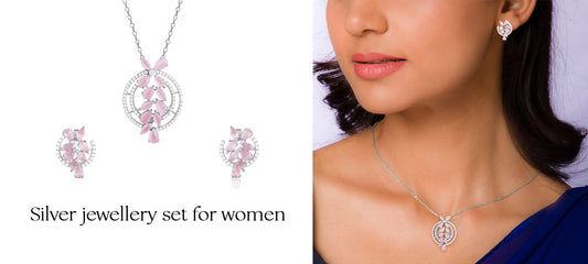 Silver jewellery set for women