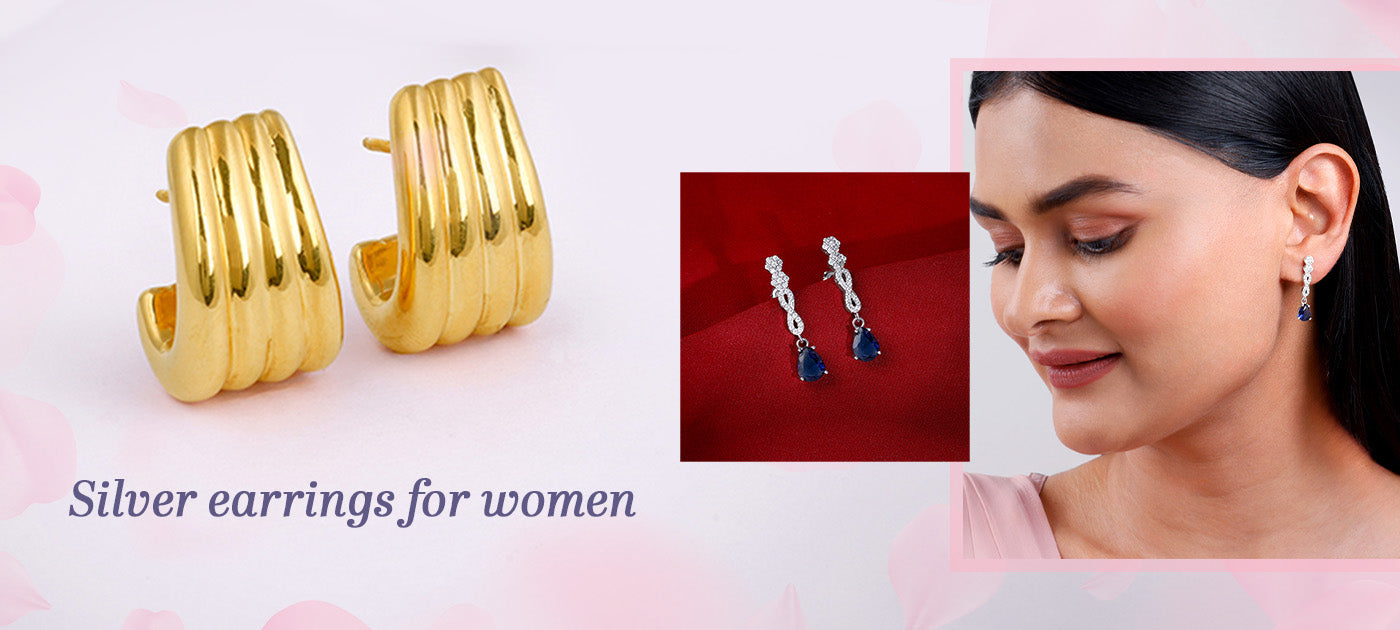 Silver earrings for women