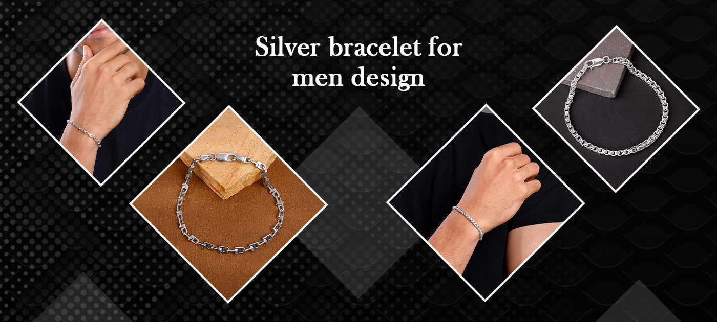 Silver bracelet for men design