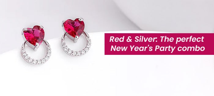 How to Style a Red Sweater for New Year Parties with Silver Jewellery