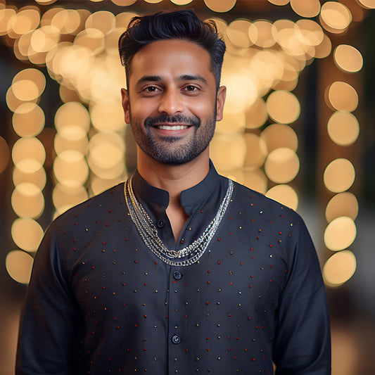 Sparkle and shine with silver chains this Navratri season!