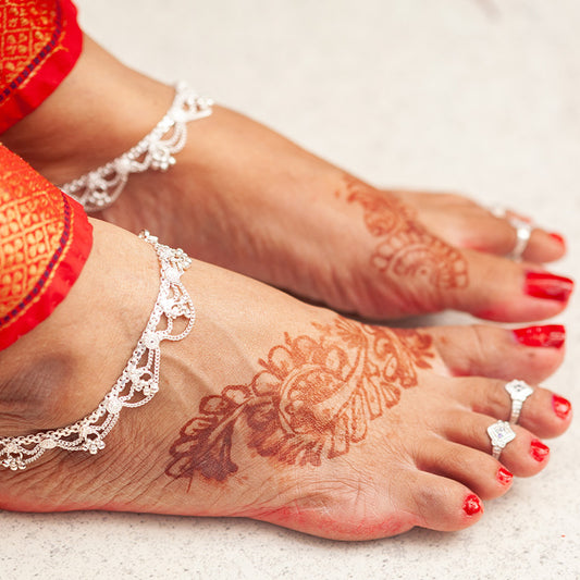 Dance into a dazzling Navratri with these show-stopping trendy silver anklets!