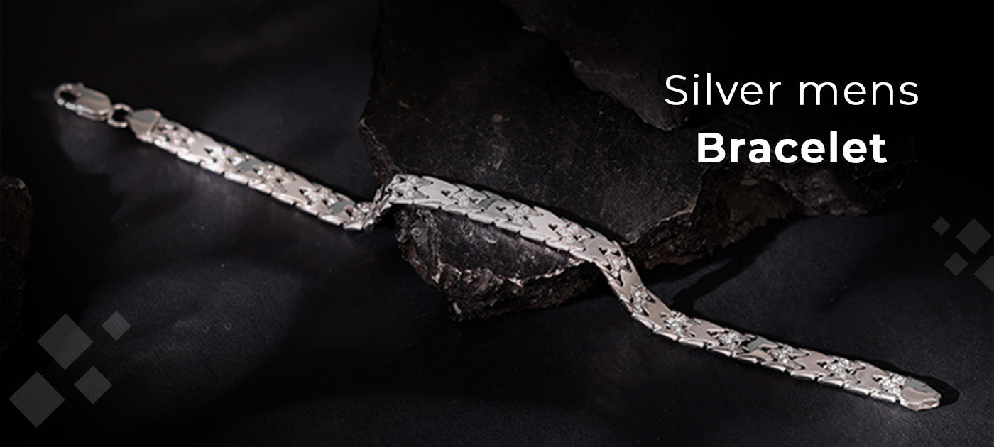 Silver mens bracelet