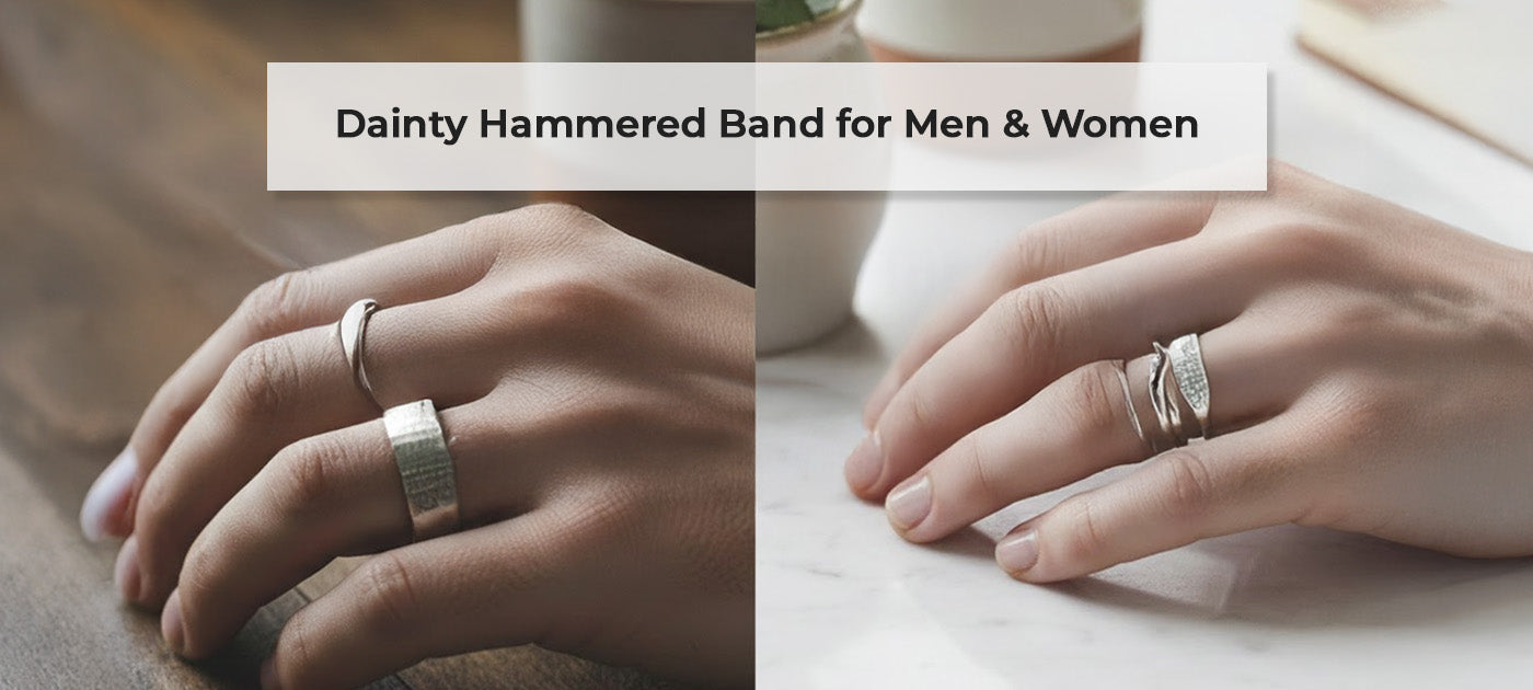Sterling Silver Gifting: The Dainty Hammered Band for Men & Women