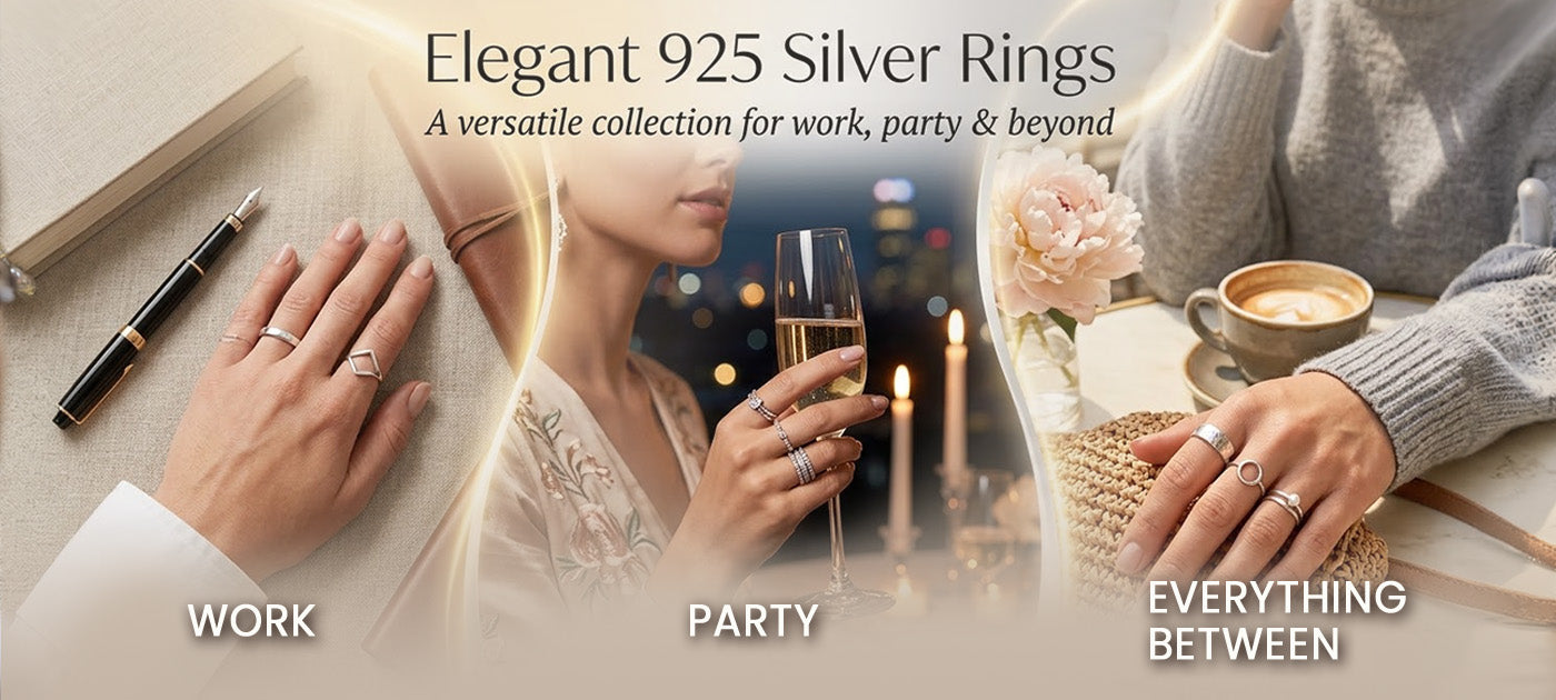 Silver Classy Rings Elegant 925 Silver Rings for Women: Work to Party β GIVA