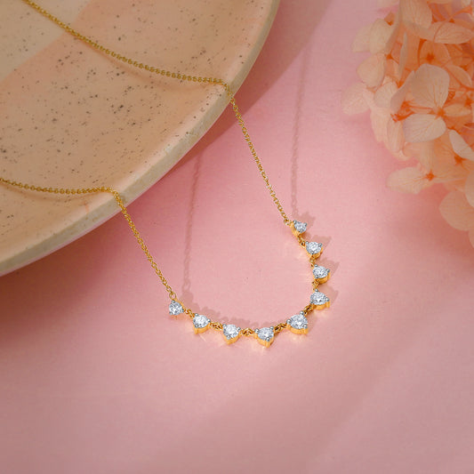 Gold Trixie Solitaire Diamond Necklace