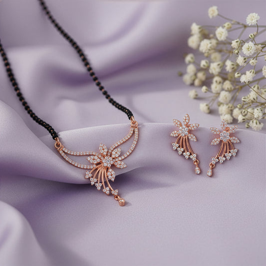 Rose Gold Floral Love Bond Mangalsutra Set