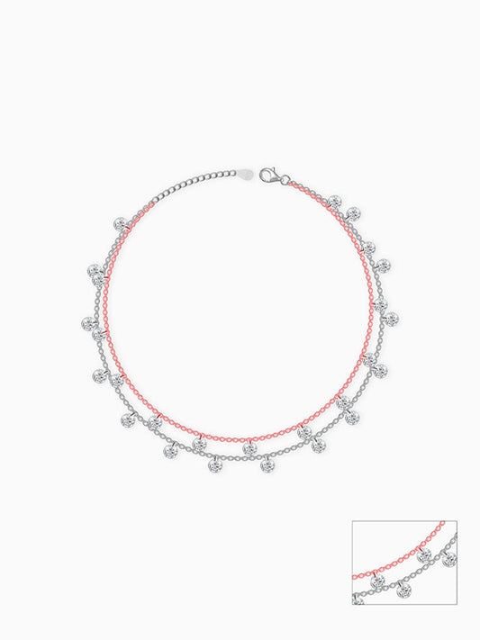 Anushka Sharma Silver Rose Gold Queen's Anklet