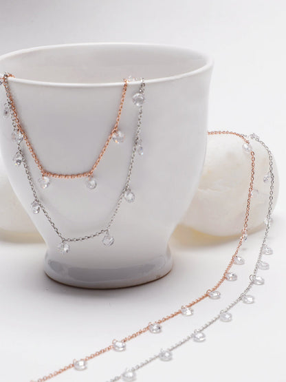Anushka Sharma Silver Rose Gold Queen's Anklet