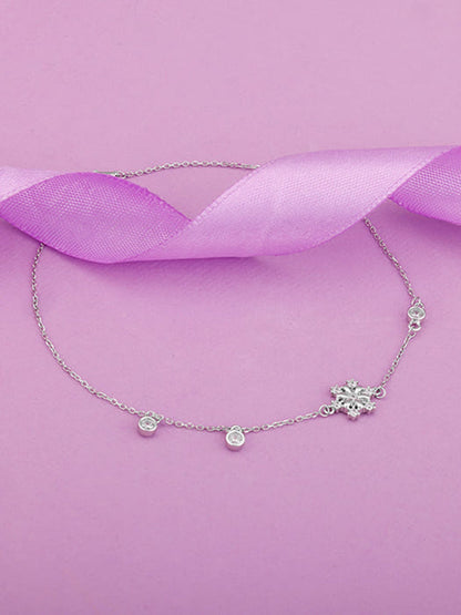 Silver Zircon Bubble Anklet