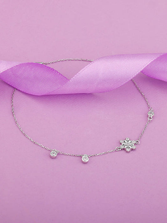 Silver Zircon Bubble Anklet