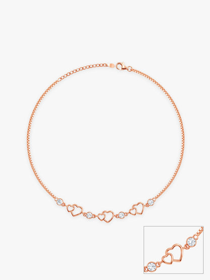 Rose Gold Heart Anklet