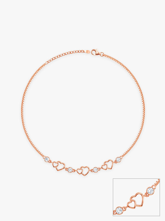 Rose Gold Heart Anklet